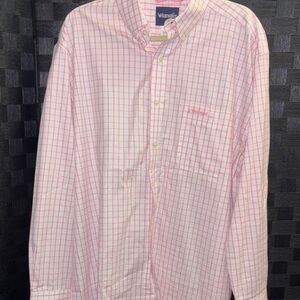 Wrangler Men's Pink Plaid Button Down Shirt